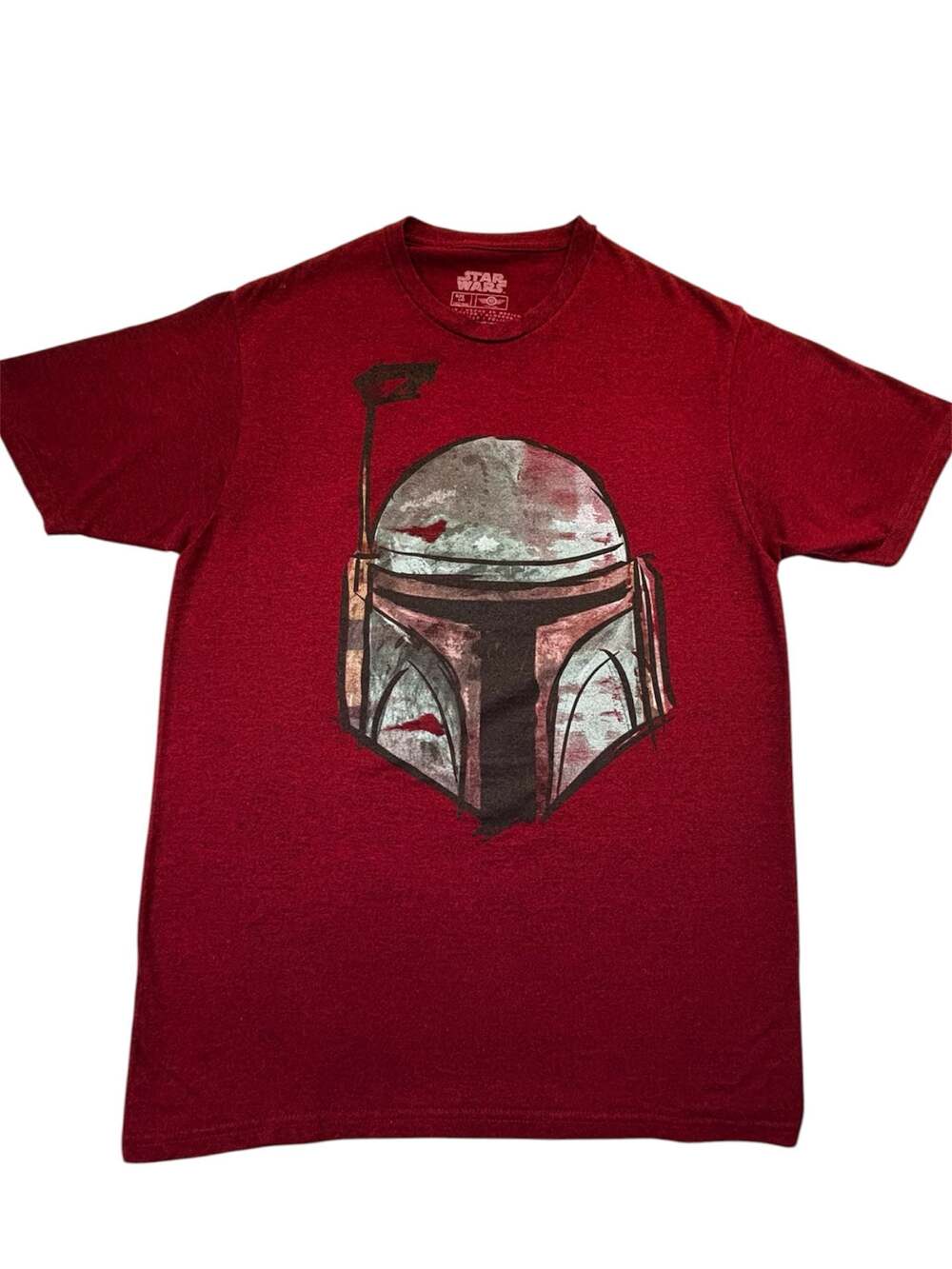 Star Wars Mad Engine Boba Fett Helmet Red Heather T-Shirt